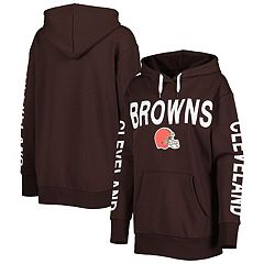 Women's Antigua Black Cleveland Browns Point Pullover Hoodie Size: Small