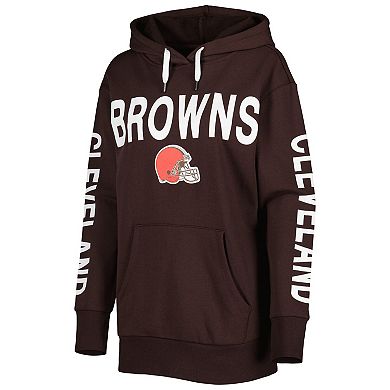 Women's G-III 4Her by Carl Banks Brown Cleveland Browns Extra Point Pullover Hoodie