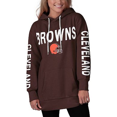 Women's G-III 4Her by Carl Banks Brown Cleveland Browns Extra Point Pullover Hoodie
