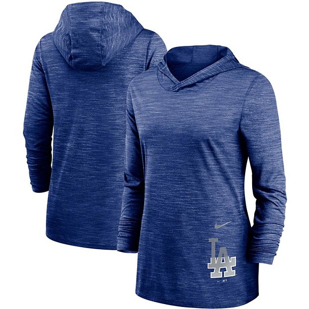 Los Angeles Dodgers Blue Dri-Fit Split Logo Long Sleve Hooded Top by Nike