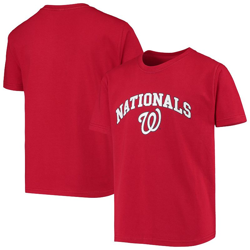 Youth Stitches Red Washington Nationals Heat Transfer T-Shirt, Boys, Size: