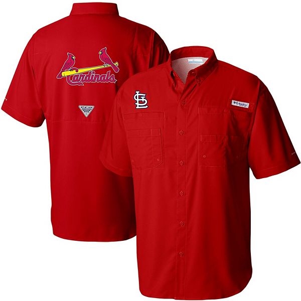 Men's Columbia Red St. Louis Cardinals Tamiami Omni-Shade Button