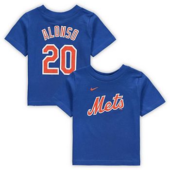 New York Mets MLBPA PETE ALONSO #20 BIG APPLE Youth Boys Tee Shirt Blue 