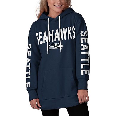 Women's G-III 4Her by Carl Banks College Navy Seattle Seahawks Extra Point Pullover Hoodie