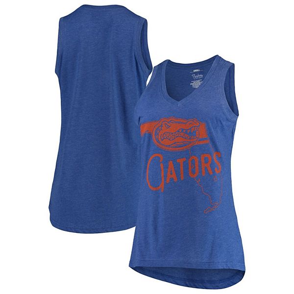 Womens Pressbox Royal Florida Gators Ferris Melange V Neck Tank Top 6552