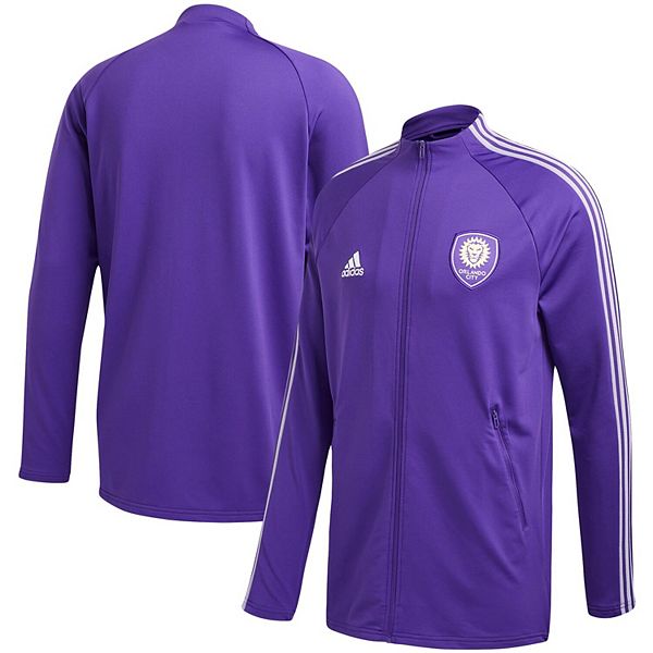Men S Adidas Purple Orlando City Sc On Field Anthem Full Zip Jacket