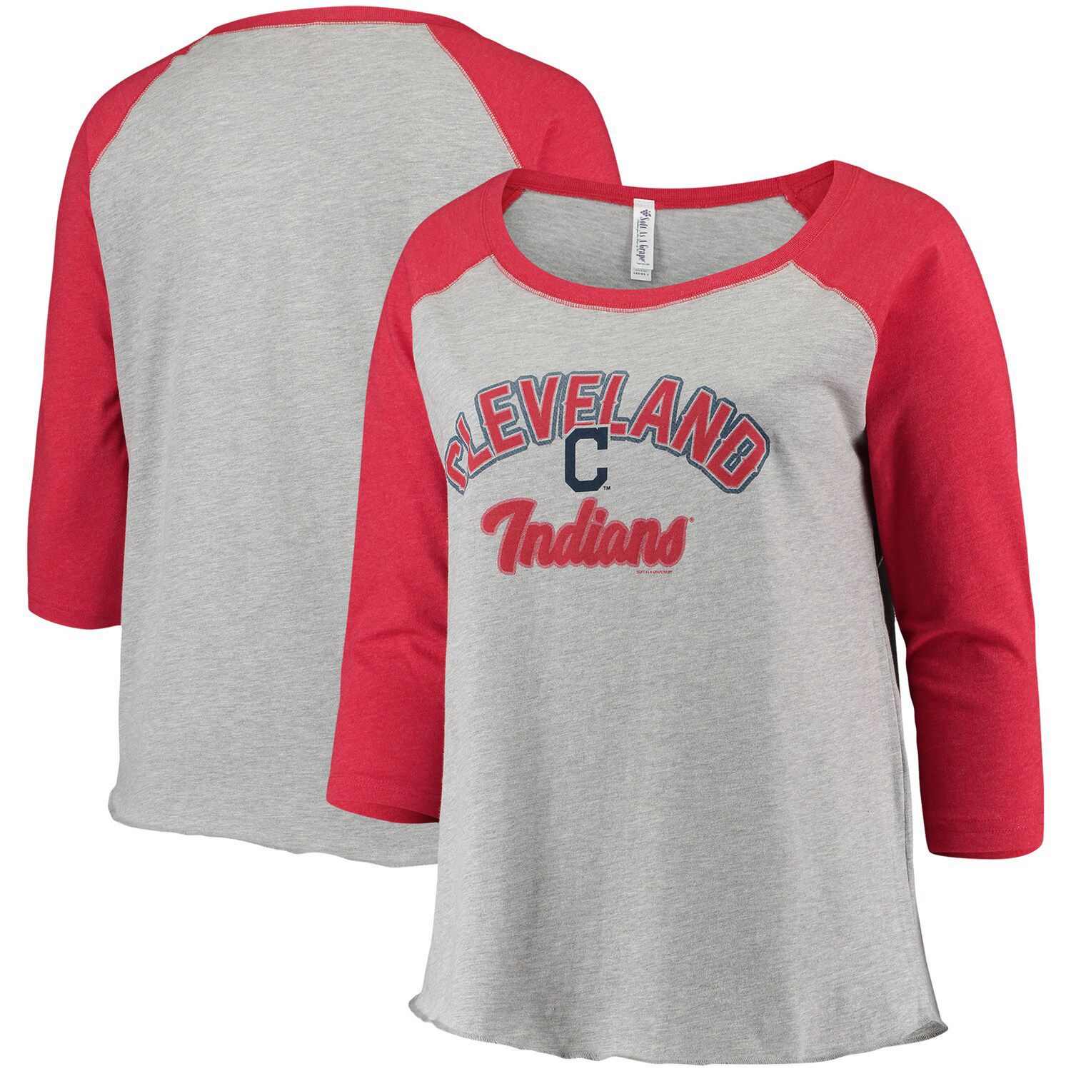 Women's Nike Red/Navy St. Louis Cardinals Modern Baseball Arch Tri-Blend Raglan 3/4-Sleeve T-Shirt