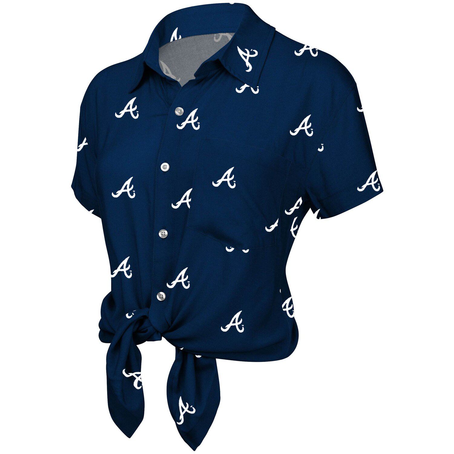 braves button up shirt