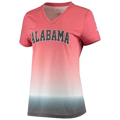 Women's Crimson Alabama Crimson Tide Ombre V-Neck T-Shirt