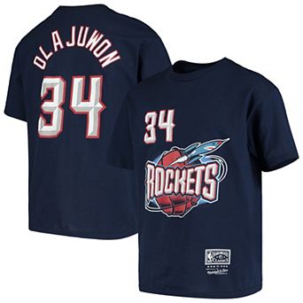 Youth Hakeem Olajuwon Navy Houston Rockets Hardwood Classics Name & Number T-Shirt