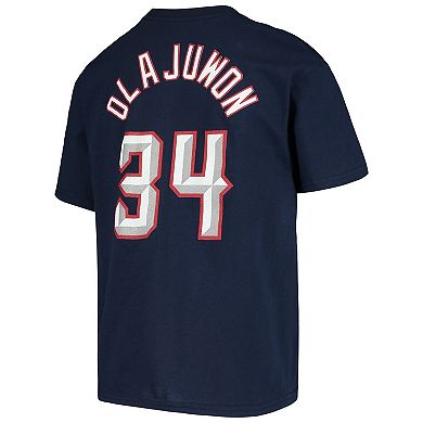 Youth Hakeem Olajuwon Navy Houston Rockets Hardwood Classics Name & Number T-Shirt