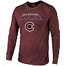 Men's Majestic Threads Burgundy Colorado Avalanche Wordmark Over Secondary Tri-Blend Long Sleeve T-Shirt