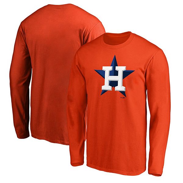 Men's Fanatics Branded Orange Houston Astros Official Logo Long Sleeve  T-Shirt
