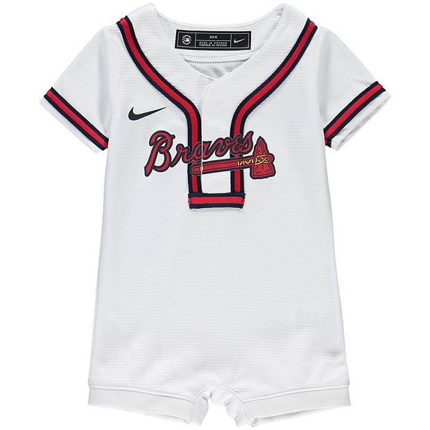 Newborn & Infant Nike White Atlanta Braves Official Jersey Romper