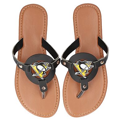 Women's Pittsburgh Penguins Die-Cut Logo Flip Flops