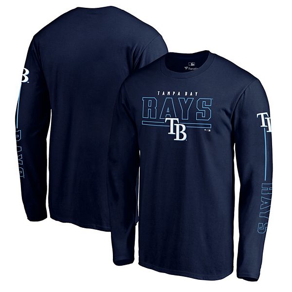 Men's Fanatics Branded Navy Tampa Bay Rays Team Front Line Long Sleeve  T-Shirt