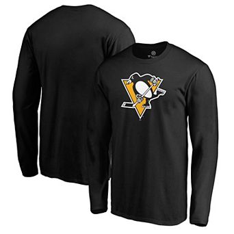 Men's Fanatics Branded Black Pittsburgh Penguins Primary Team Logo Long Sleeve T-Shirt