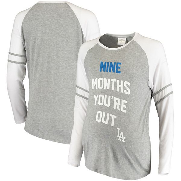Women's Soft as a Grape Gray Los Angeles Dodgers Maternity