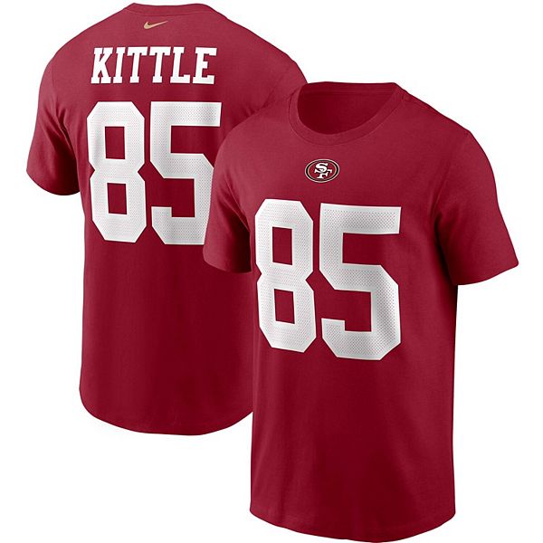 Men's Nike George Kittle Scarlet San Francisco 49ers Team Player Name &  Number T-Shirt