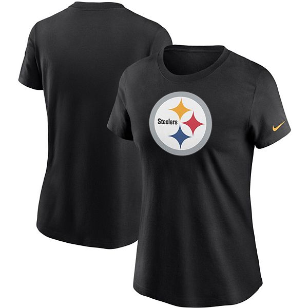 Women's Nike Black Pittsburgh Steelers Logo Essential T-Shirt