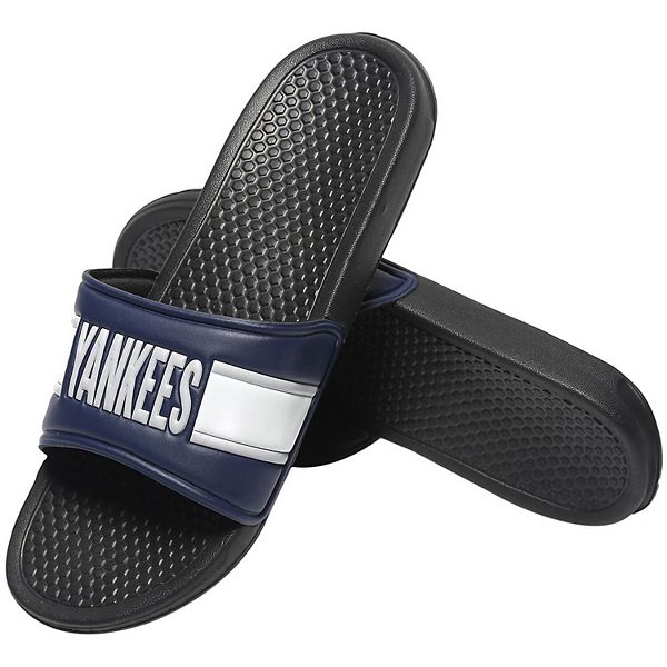 Men's Navy New York Yankees Raised Slide Sandals