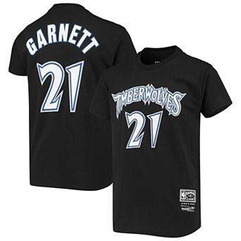 Youth Kevin Garnett Black Minnesota Timberwolves Hardwood Classics Name & Number T-Shirt