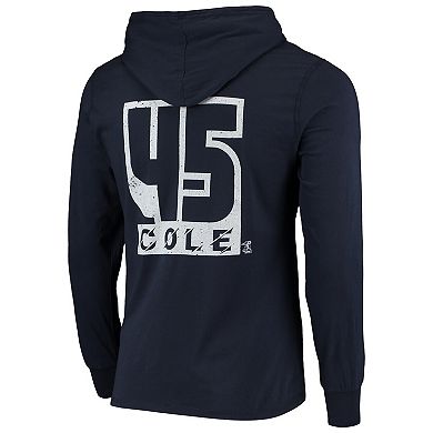 Men's Majestic Threads Gerrit Cole Navy New York Yankees Softhand Player Long Sleeve Hoodie T-Shirt