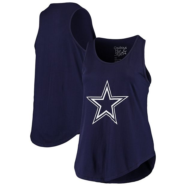 Women's Navy Dallas Cowboys Plus Size Racerback Tank Top