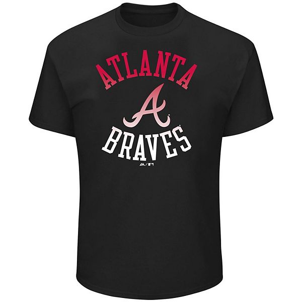Men's Black Atlanta Braves Big & Tall Pop T-Shirt