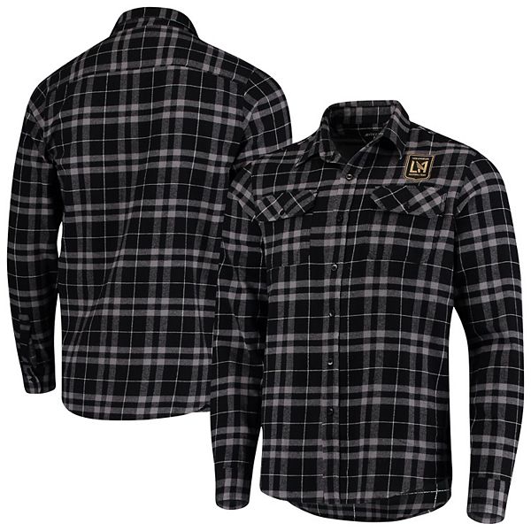 San Francisco Giants Antigua Ease Flannel Button-Up Long Sleeve Shirt -  Black/White