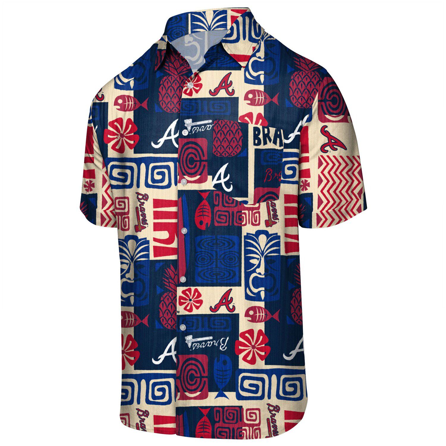 atlanta braves button up shirt