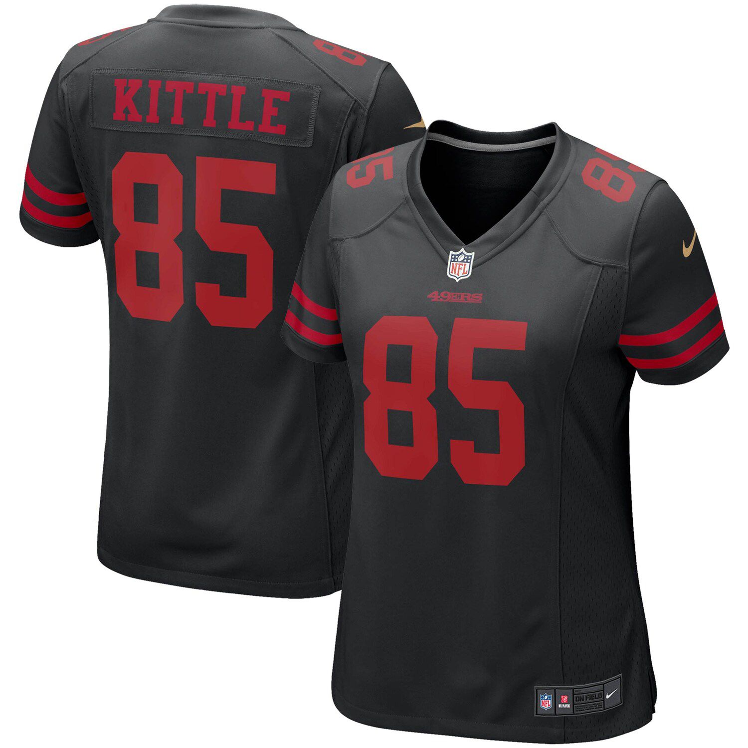 black and red george kittle jersey