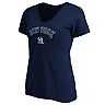 Women's Fanatics Branded Navy New York Yankees Team Logo Lockup V-Neck T-Shirt