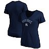Women's Fanatics Branded Navy New York Yankees Team Logo Lockup V-Neck T-Shirt