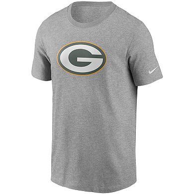 Men's Nike Heathered Gray Green Bay Packers Primary Logo T-Shirt