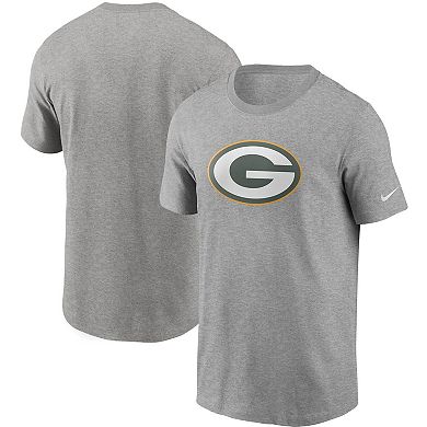 Men's Nike Heathered Gray Green Bay Packers Primary Logo T-Shirt