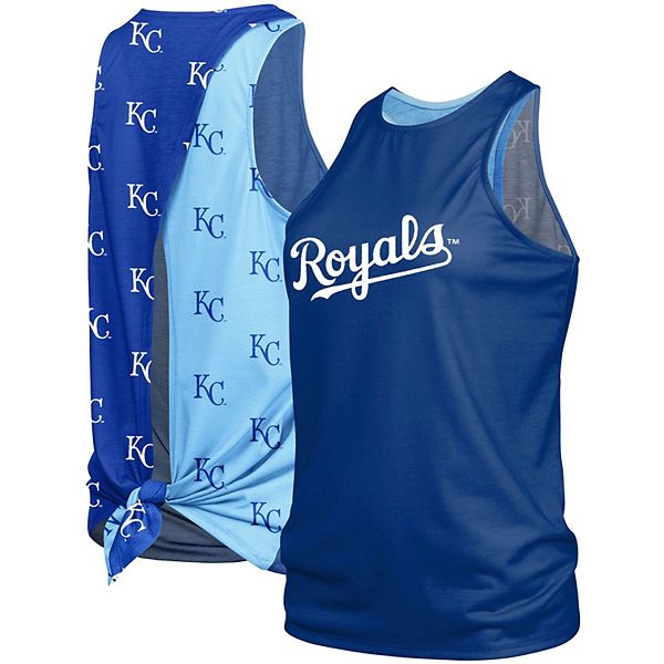 Women's Royal Kansas City Royals Repeat Logo Tie-Back Racerback Tank Top