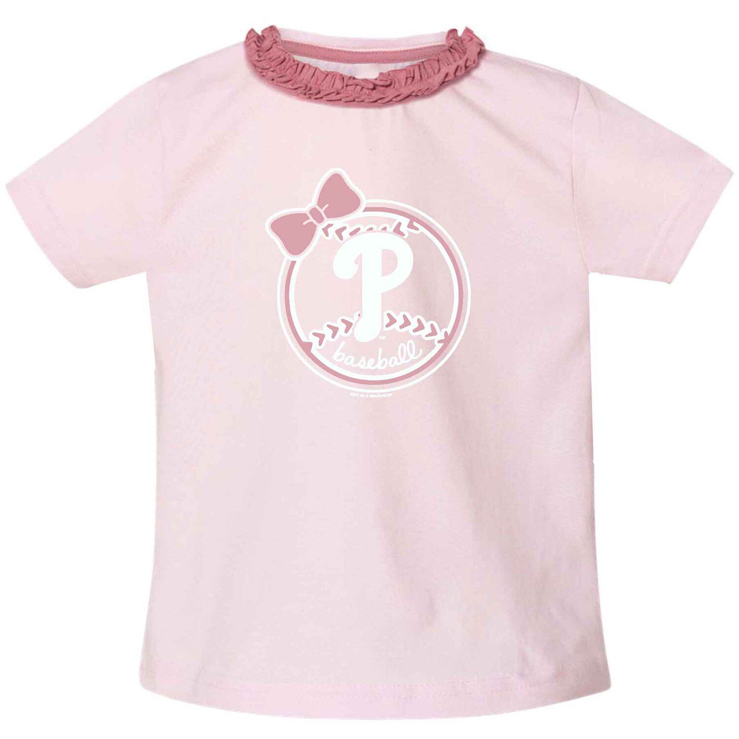 Image for Unbranded Girls Toddler Soft as a Grape Pink Philadelphia Phillies Ruffle Collar T-Shirt at Kohl's.