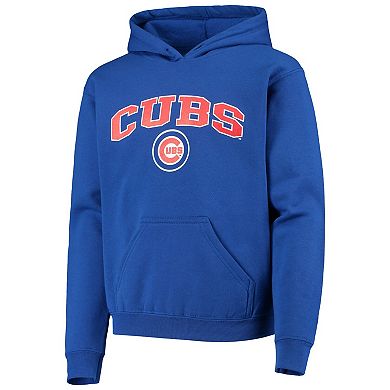 Youth Stitches Royal Chicago Cubs Pullover Fleece Hoodie