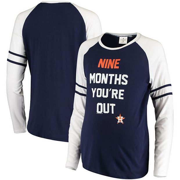 Women's Soft as a Grape Navy Houston Astros Maternity Baseball Long Sleeve  T-Shirt