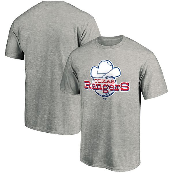 Men's Fanatics Branded Heathered Gray Texas Rangers Cooperstown Collection  Forbes Team T-Shirt