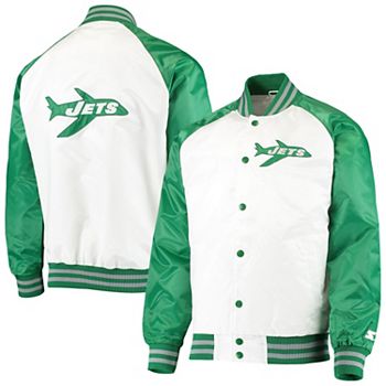 Men's Starter Green/White New York Jets Throwback Star Full-Zip Jacket