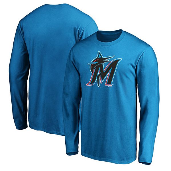 Men's Fanatics Branded Blue Miami Marlins Official Logo Long Sleeve T-Shirt