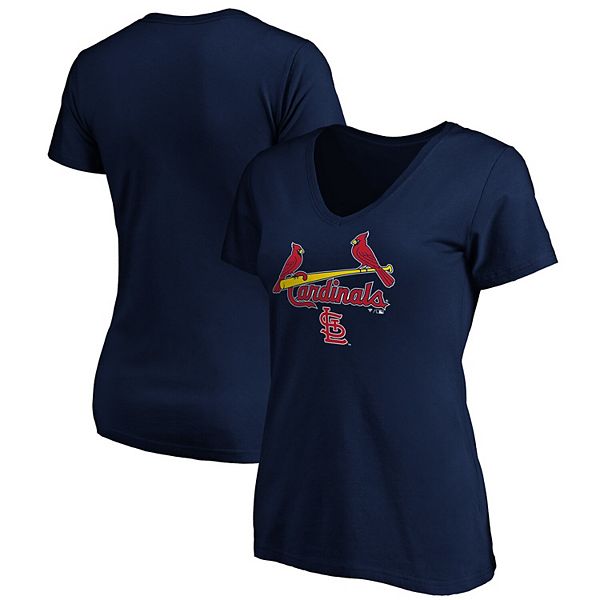 St. Louis Cardinals Fanatics Branded Team Logo Lockup T-Shirt - Navy