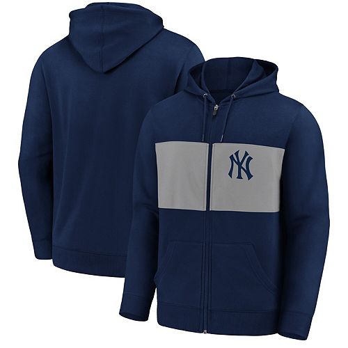Men's Fanatics Branded Navy New York Yankees Team Twill Full-Zip Hoodie ...