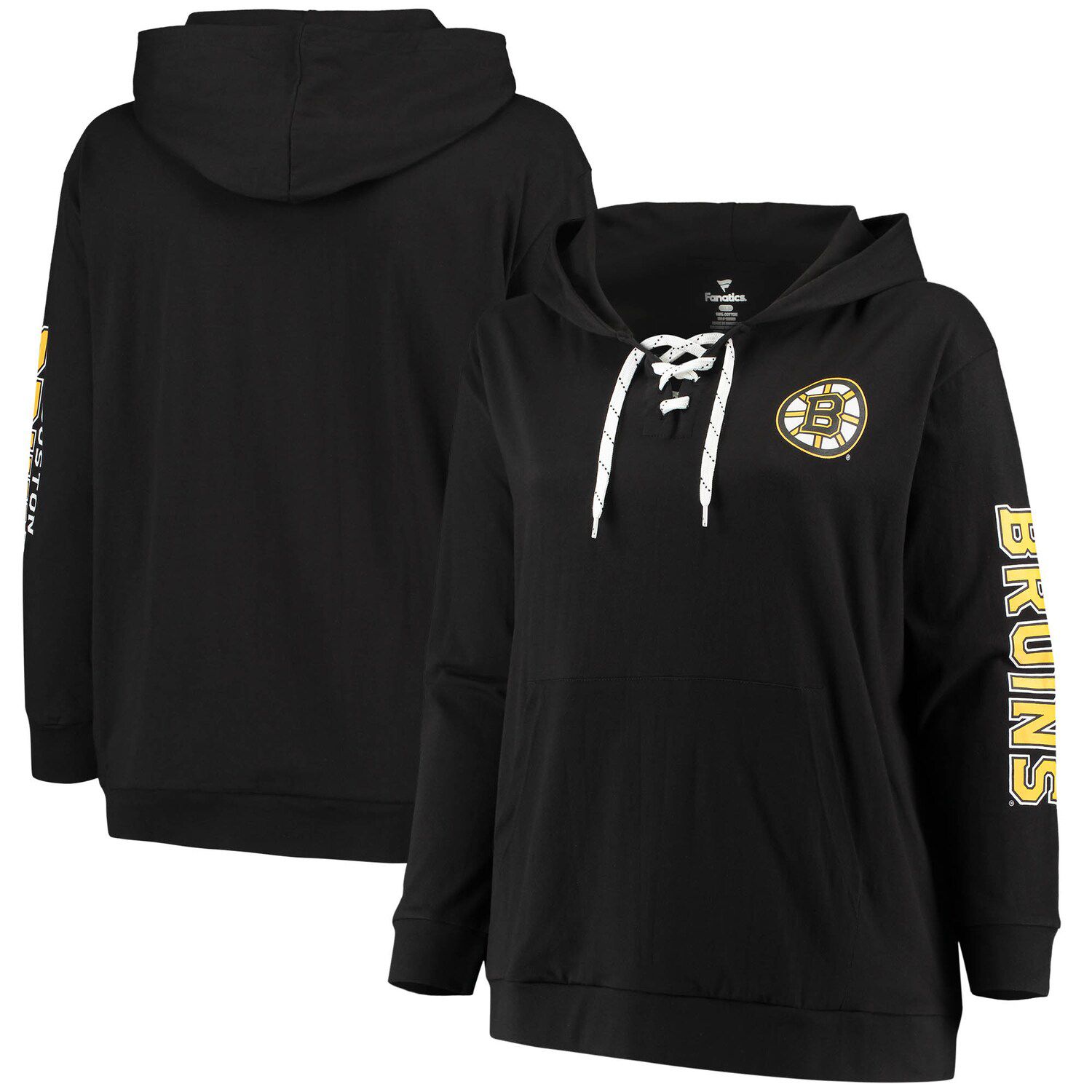 bruins lace up hoodie