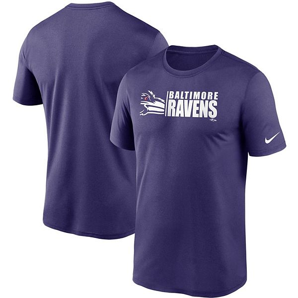 Men's Nike Purple Baltimore Ravens Fan Gear Team Impact Legend Performance  T-Shirt