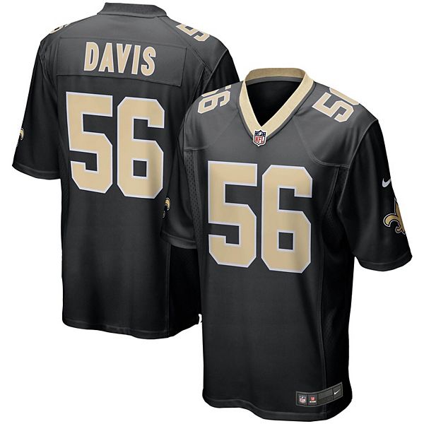 Men's Nike Demario Davis Black New Orleans Saints Game Player Jersey
