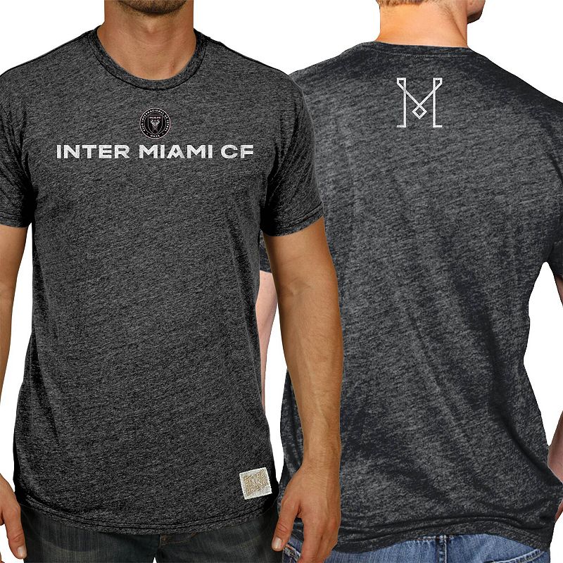 Mens Original Retro Brand Black Inter Miami CF Tri-Blend T-Shirt, Size: Sm