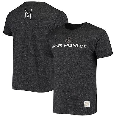 Men's Original Retro Brand Black Inter Miami CF Tri-Blend T-Shirt